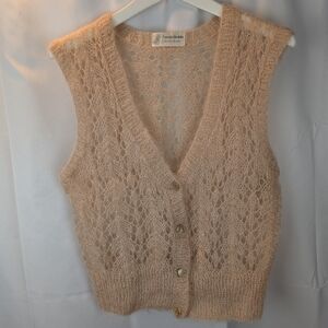 Elegant Beige V-Neck Sweater Vest